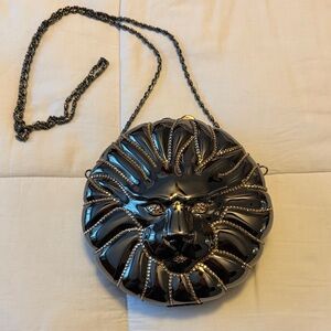 Black Lion Face Crossbody Bag
